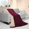 Cotton Rich Throw 140X180 Plain Red/ Natural 