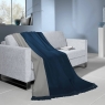 Cotton Rich Throw 140X180 Plain Navy/ Grey 