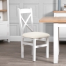 eden Cross Back Dining Chair White Fabric Lifestyle