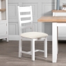 eden Ladder Back Dining Chair White Fabric Lifestyle