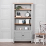 Elveden Large Wide Bookcase Grey Lifestyle