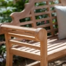 Lutyens Style Teak Bench with Taupe Cushion