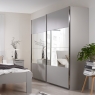 Everton 4 Panel 1 Mirror 2 Door Sliding Wardrobe Silk Grey