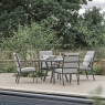 Modica 110cm Dining Set with 4 Stacking Chairs