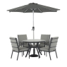 Modica 110cm Dining Set with 4 Stacking Chairs