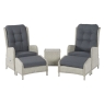 Morston Recliner Set with 2 Footstools & Cermic Top Coffee Table - Dove Grey