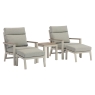 Umbria 2 Reclining Armchairs with Coffee Table & 2 Stools in Mocha