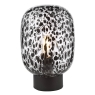 Gethin Table Lamp  Matt Black Glass & Black Confetti Glass