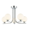 Cradle 5 Light Semi Flush Polished Chrome & Opal Glass Shades