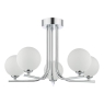 Cradle 5 Light Semi Flush Polished Chrome & Opal Glass Shades