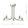 Cradle 5 Light Semi Flush Polished Chrome & Opal Glass Shades