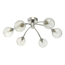 Izzy 6 Light Semi Flush With Twisted Style Closed Glass Shades