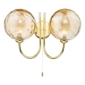 Jared 2lt Wall Light With Champagne Dimpled Glass Shades