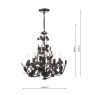 Priscilla 5 Light Pendant Matt Black/Bronze