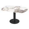 Luna Extending Table Calcatta Marble Closed