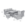 Oakham Large 3 Seater Sofa Set with Adjustable Table & Ice Bucket