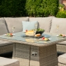 Oakham Grand Corner Sofa Set with Fire Pit Table, Griddle & 2 Benches