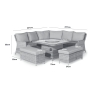 Oakham Grand Corner Sofa Set with Fire Pit Table, Griddle & 2 Benches