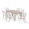 Milan Rectangular Dining Table with 6 Stacking Chairs Cut Out