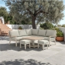 Umbria Corner Sofa with Mini Adjustable Table & 2 Stools in Mocha