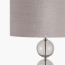 Harris Tall Brushed Silver & Clear Glass Table Lamp with Shade