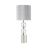 Harris Brushed Silver & Clear Glass Table Lamp with Shade Small