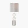 Harris Brushed Silver & Clear Glass Table Lamp with Shade Small