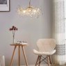 Laura Ashley Willow 3-Light Pendant Champagne with Crystal Droplets